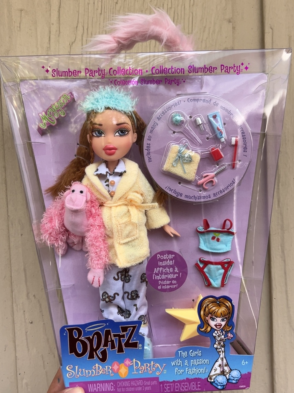 Bratz Slumber Party Doll — Pink & Yellow Sleepwear Playset